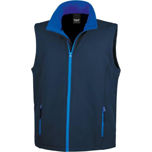 Men's 2-layer softshell vest, color dark royal blue