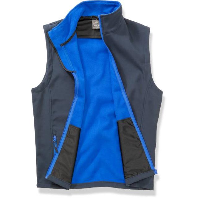 Men's 2-layer softshell vest, color dark royal blue