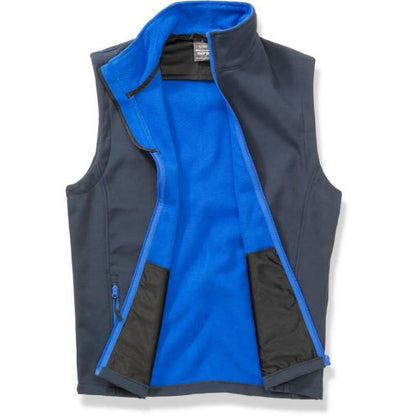 Men's 2-layer softshell vest, color dark royal blue