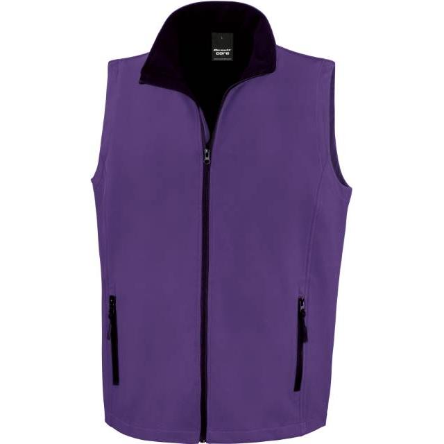Men's 2-layer softshell vest, color purple-black