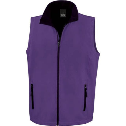 Men's 2-layer softshell vest, color purple-black