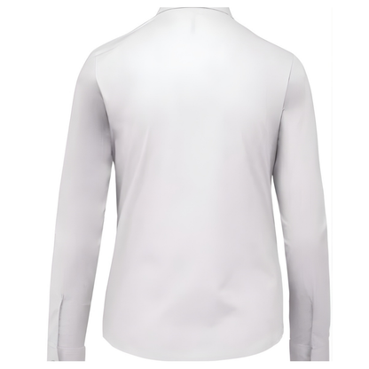 Blusa de popelina para mujer con mangas cortas - color blanco