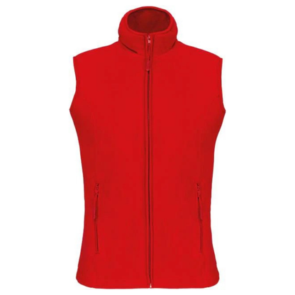 Women's fleece vest - color red