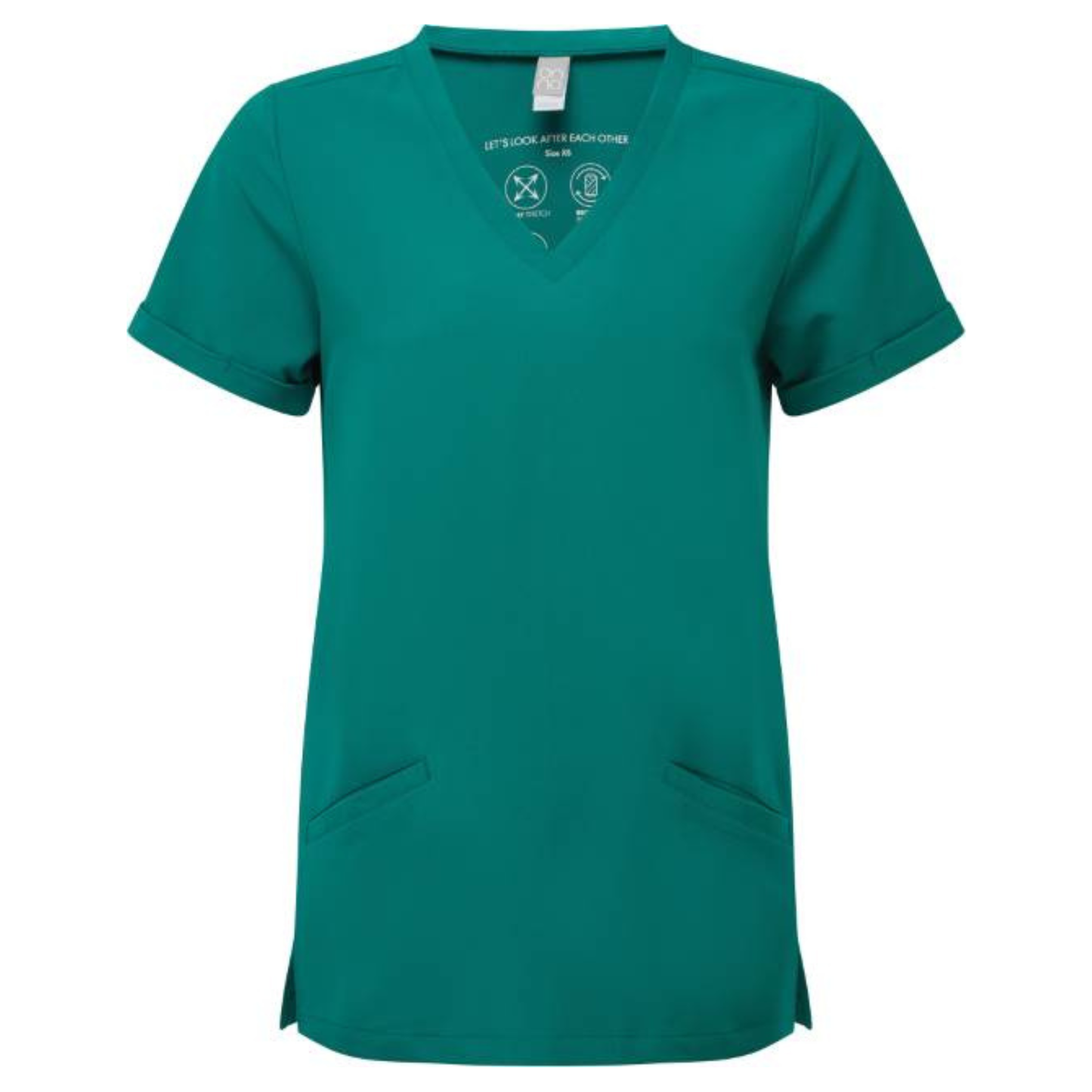 Women's tunic with V-neck and elastic fabric - color green