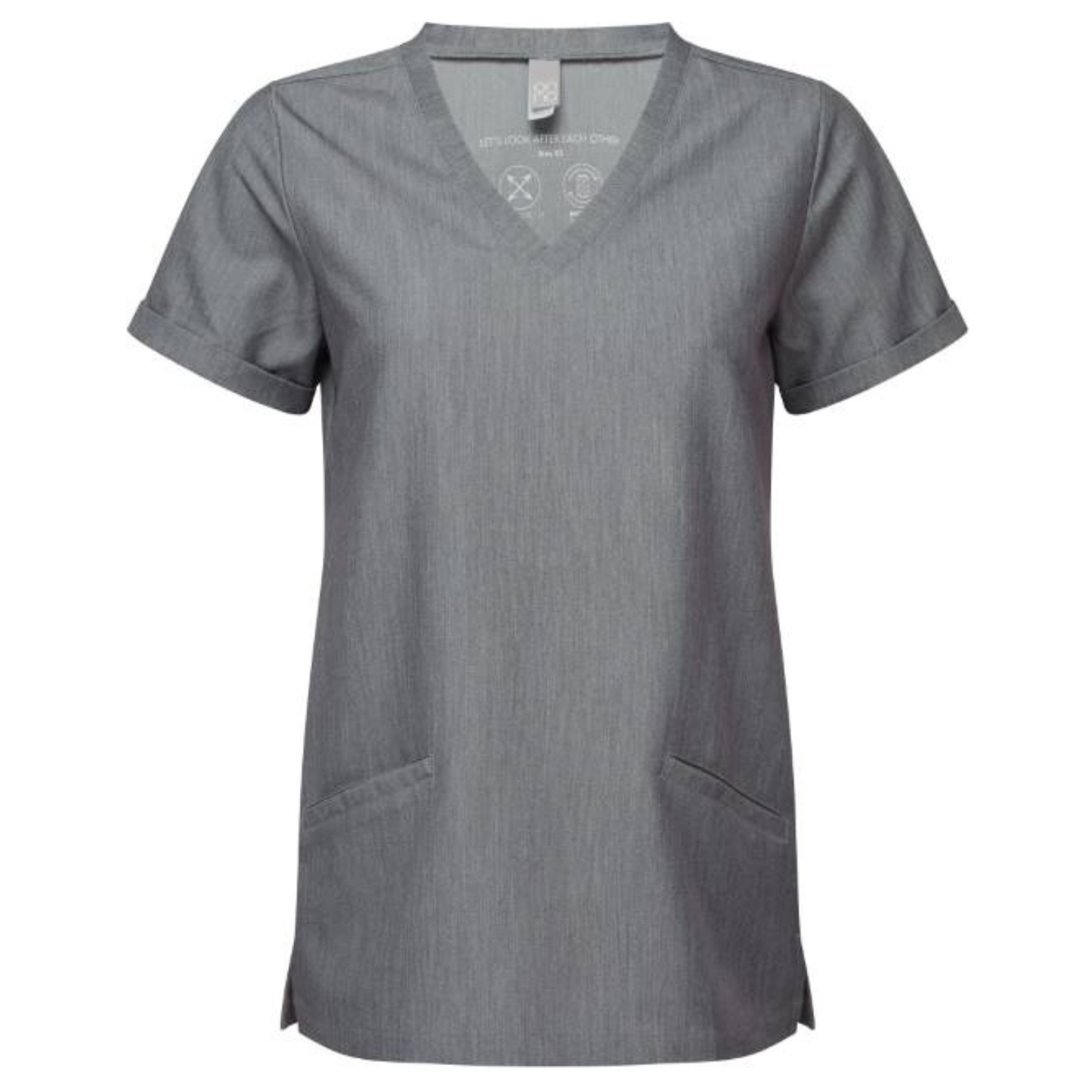 Women's tunic with V-neck and elastic fabric - color gray