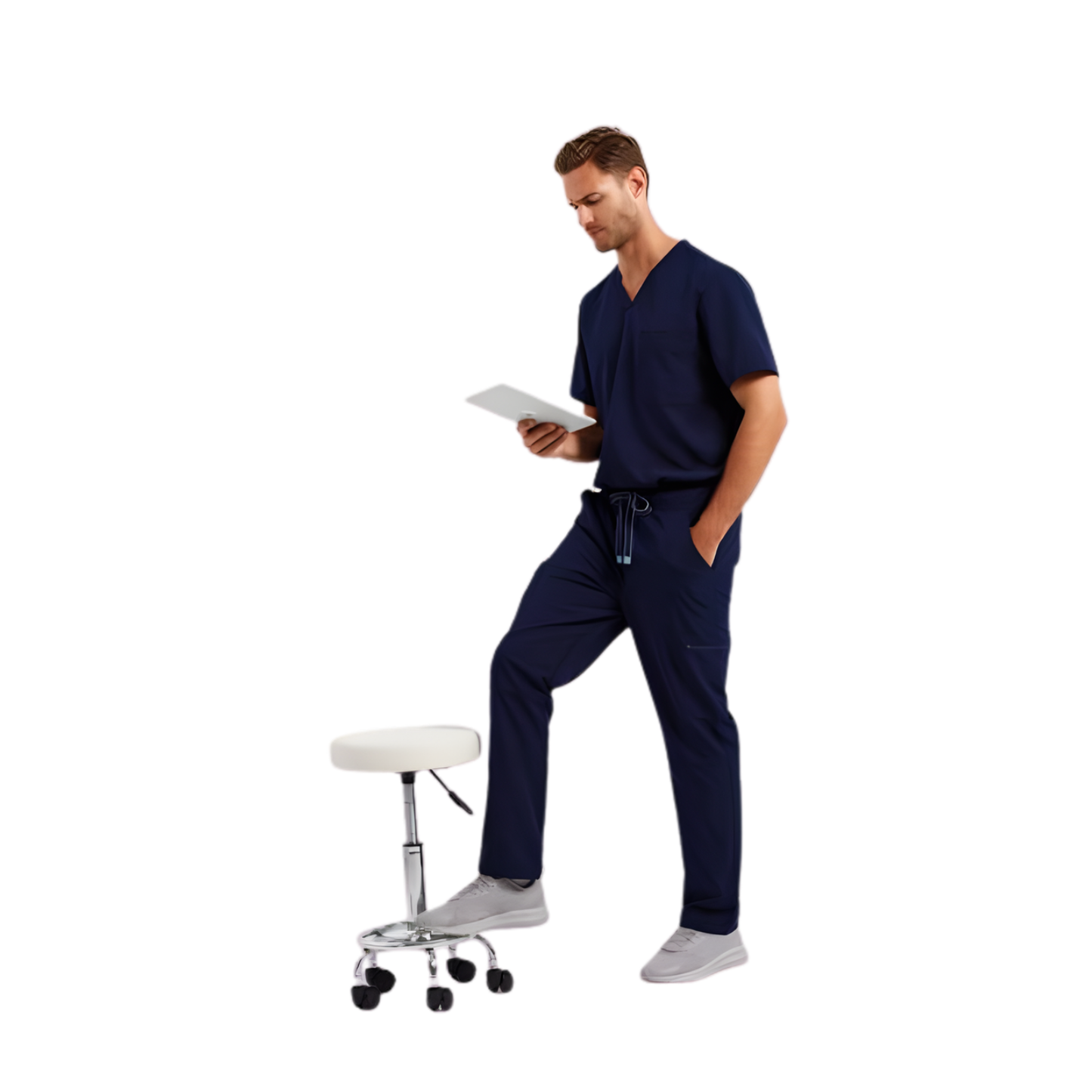 Men's stretch cargo pants - color dark blue