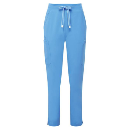 Women's elastic cargo pants - sky blue