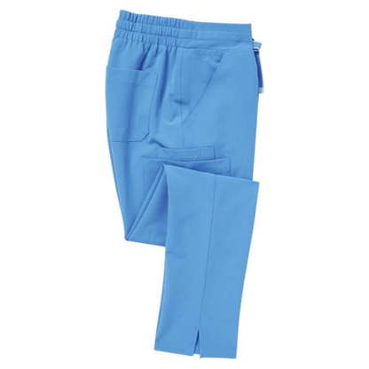 Women's elastic cargo pants - sky blue