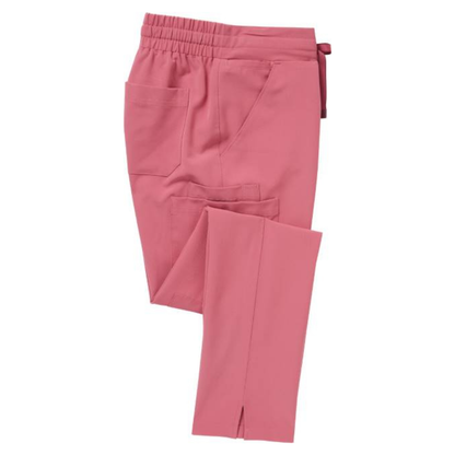 Women's elastic cargo pants - color pink