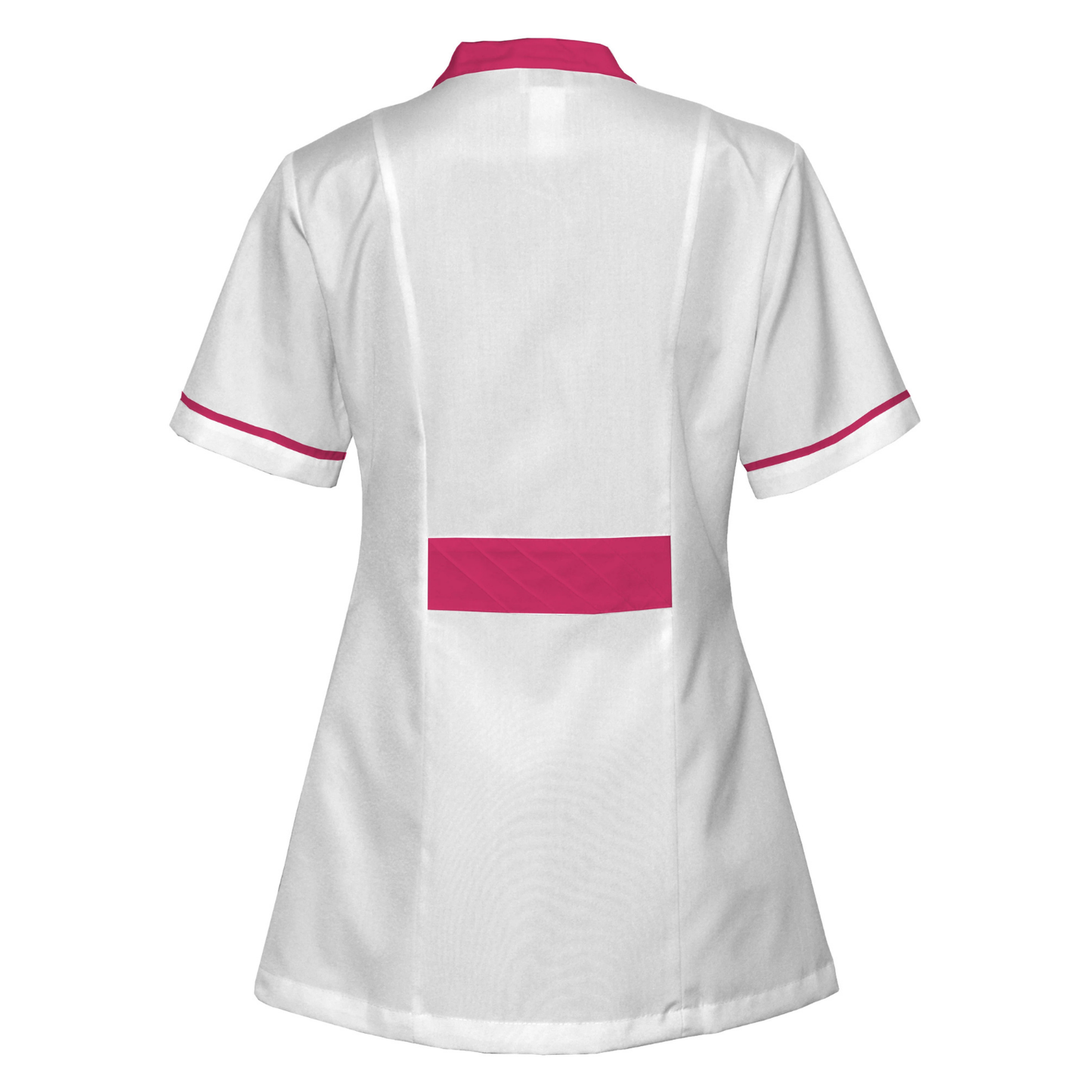 Order a women's white tunic with trimming - Cyclamen 