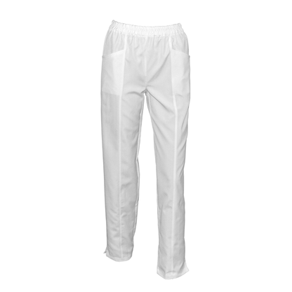 Women's trousers with front double seam - color white, model FPSoft