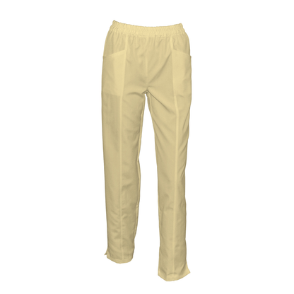 Women's trousers with front double seam - lemon color, model FPSoft