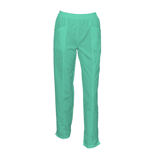 Women's trousers with front double seam - reseda color, model FPSoft