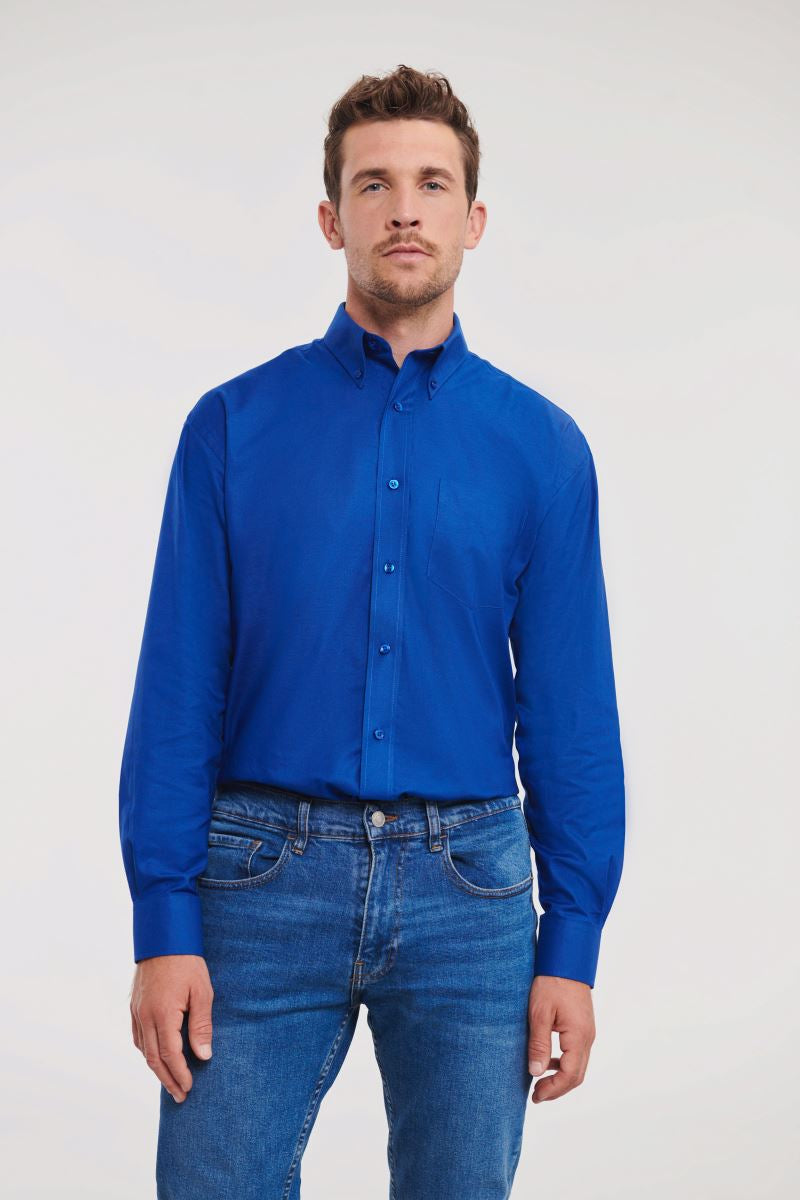 Мъжка оксфорд риза с дълъг ръкав