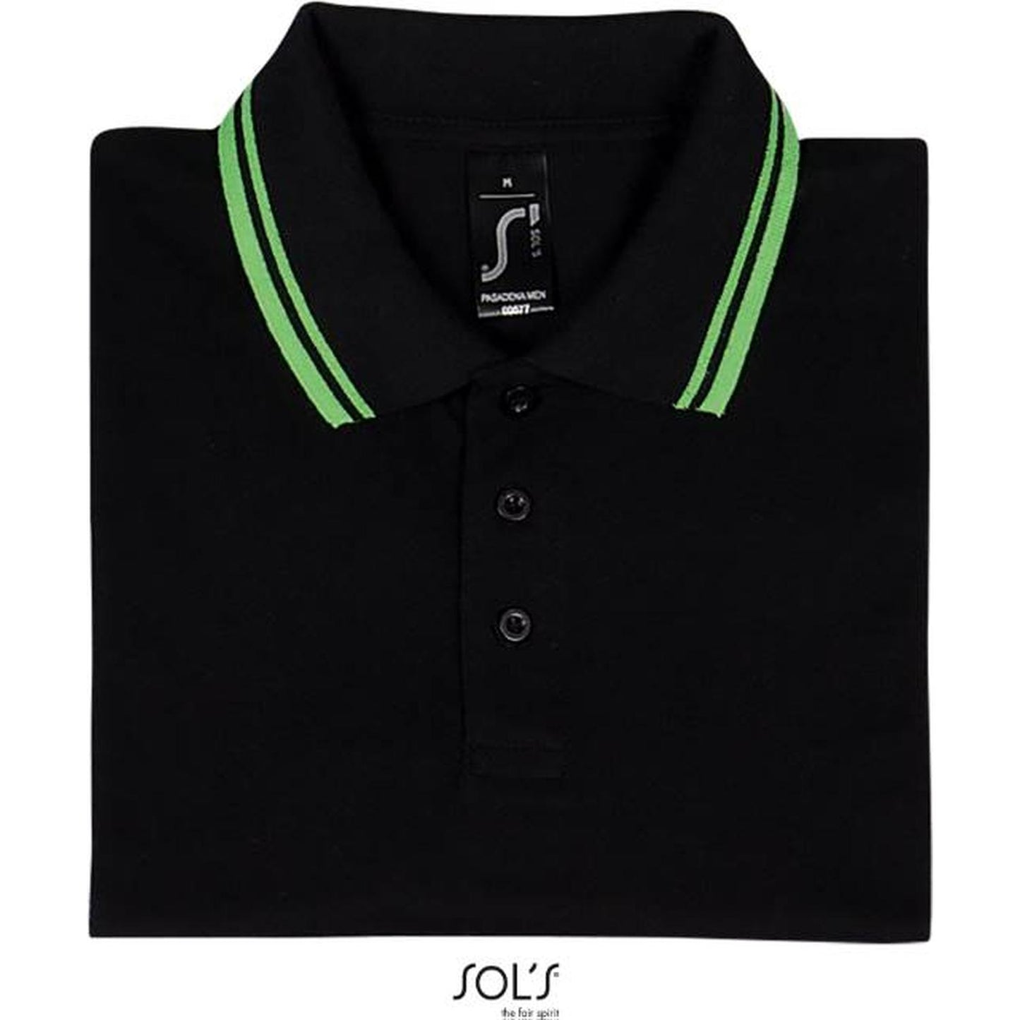 Men's polo shirt - black-lime color, Sol's