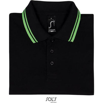Men's polo shirt - black-lime color, Sol's