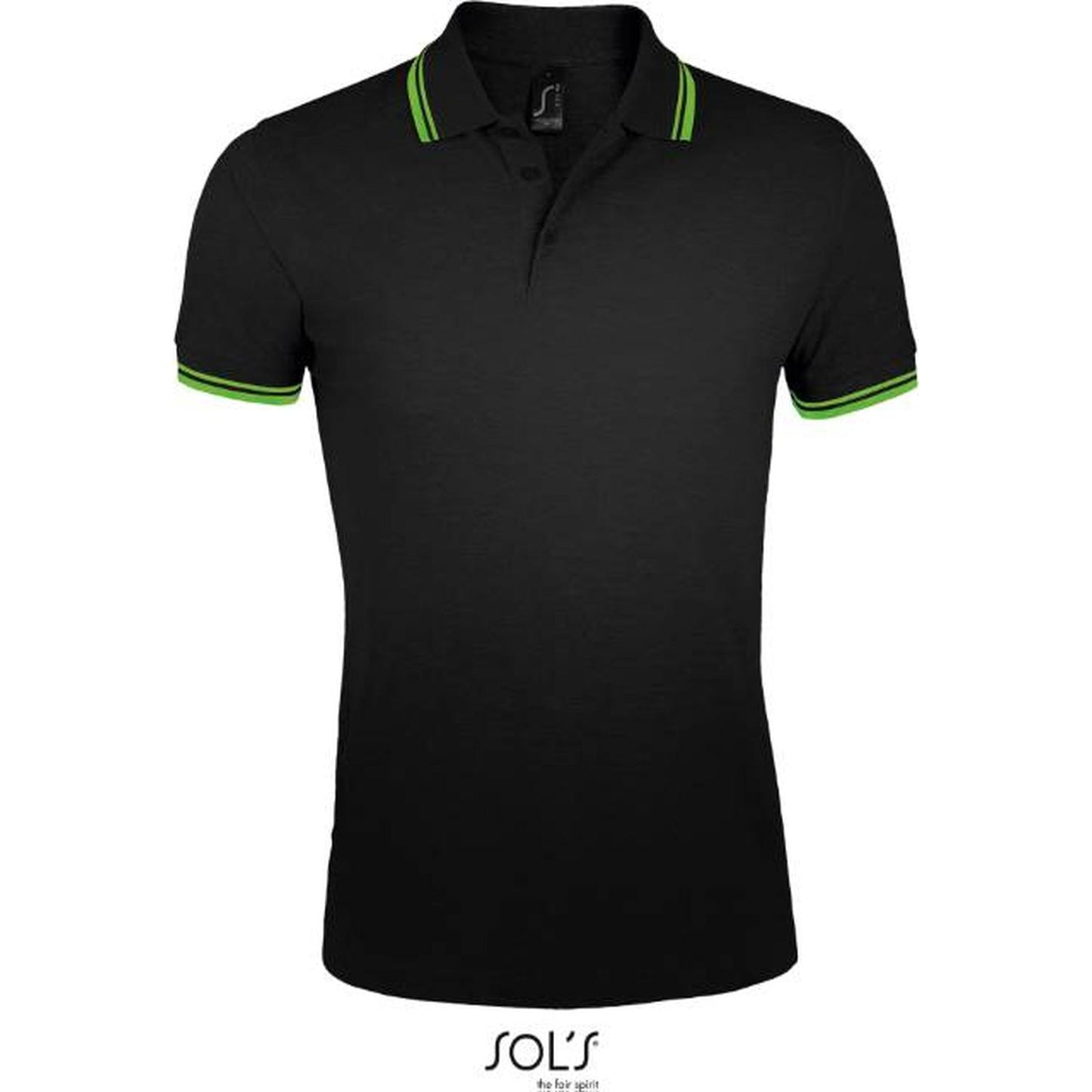 Men's polo shirt - black-lime color, Sol's