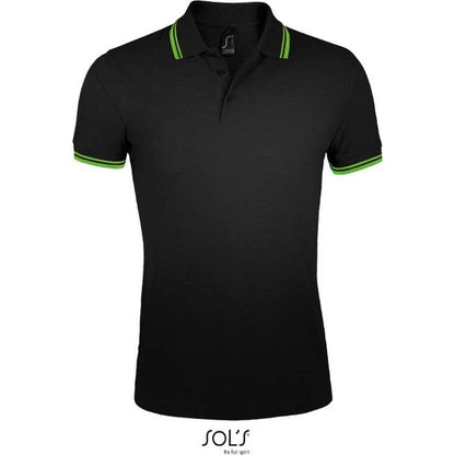 Men's polo shirt - black-lime color, Sol's