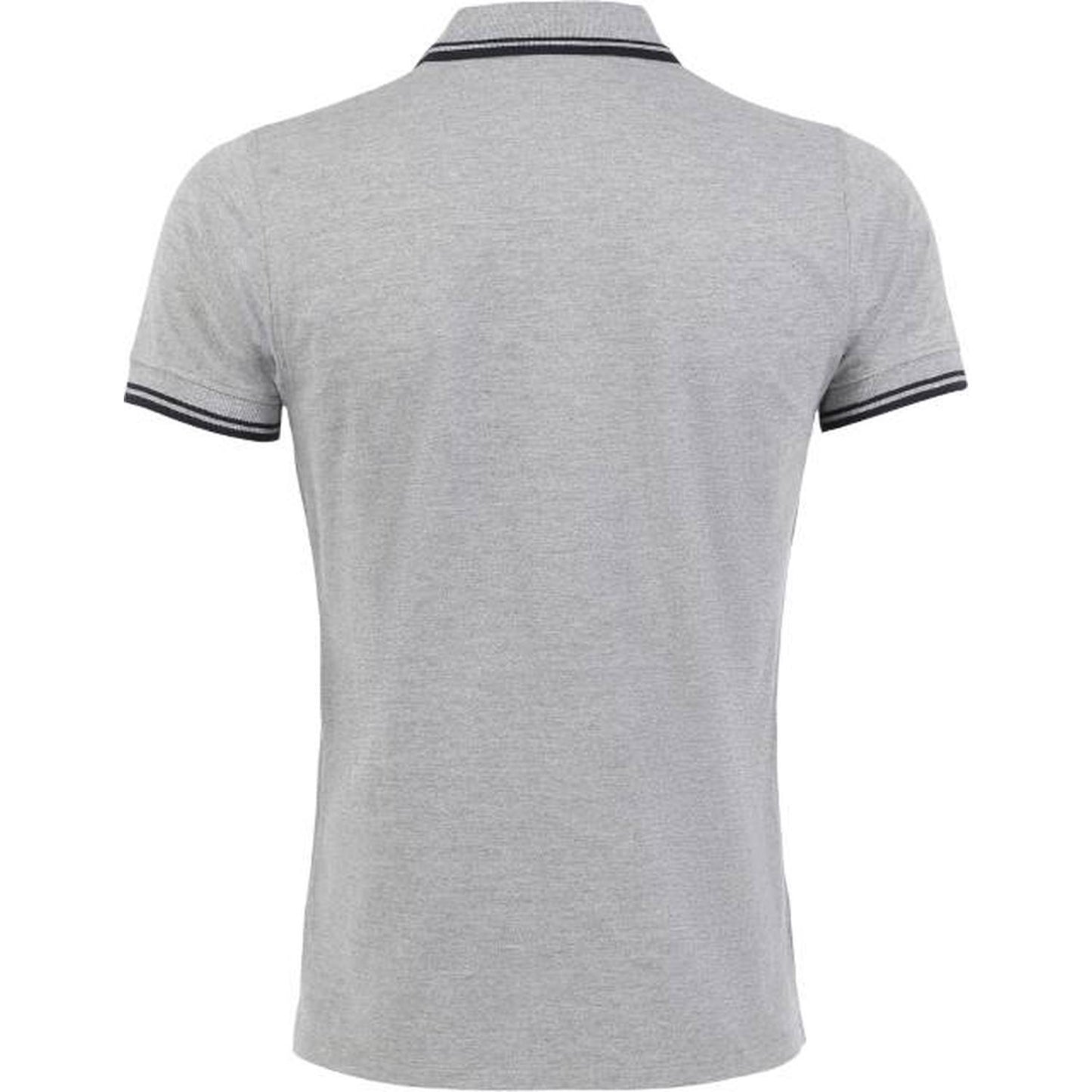 Men's polo shirt - color gray melange-dark blue, Sol's