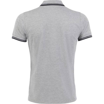 Men's polo shirt - color gray melange-dark blue, Sol's