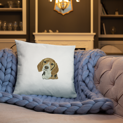 Decorative pillowcase with beagle embroidery