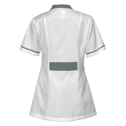 Дамска бяла туника с гарнитура - Светло сив – Медицински облекла Кали