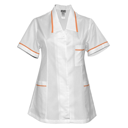 Дамска бяла туника с гарнитура - цвят бананов, модел F212-2T – Медицински облекла Кали