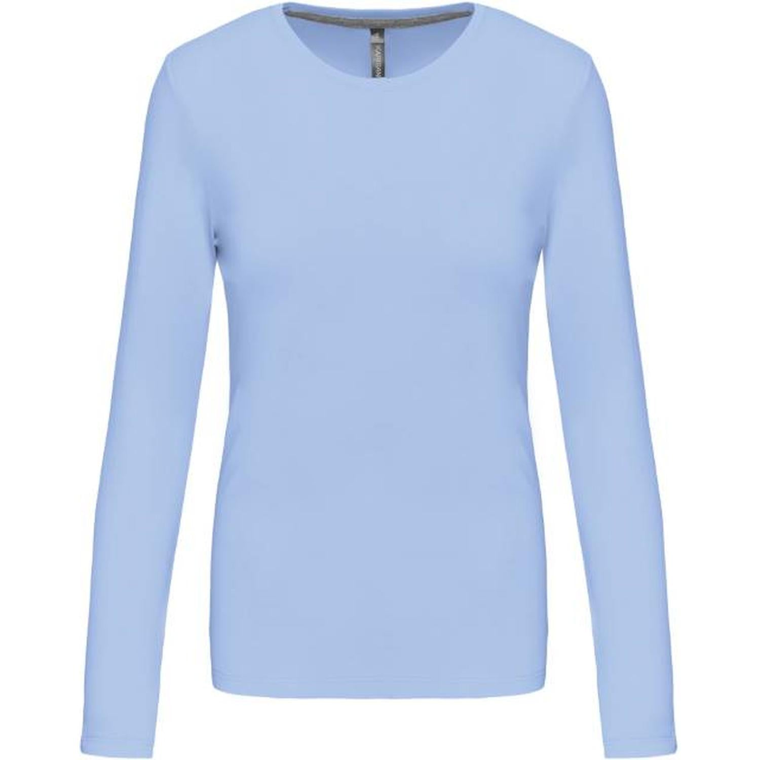 Дамска блуза дълъг ръкав - цвят небесно син – Медицински облекла Кали