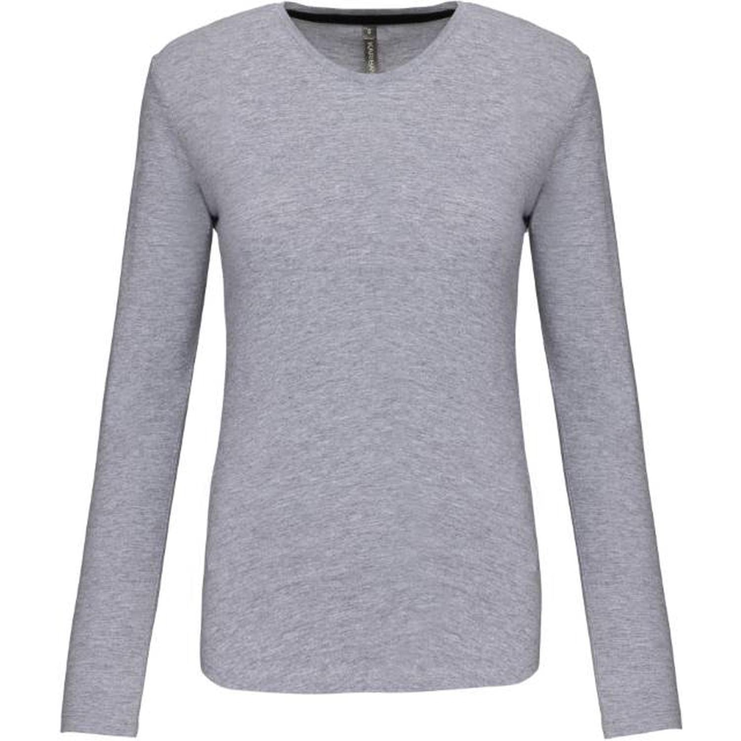 Дамска блуза дълъг ръкав - цвят сив меланж – Медицински облекла Кали