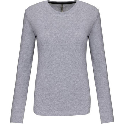 Дамска блуза дълъг ръкав - цвят сив меланж – Медицински облекла Кали