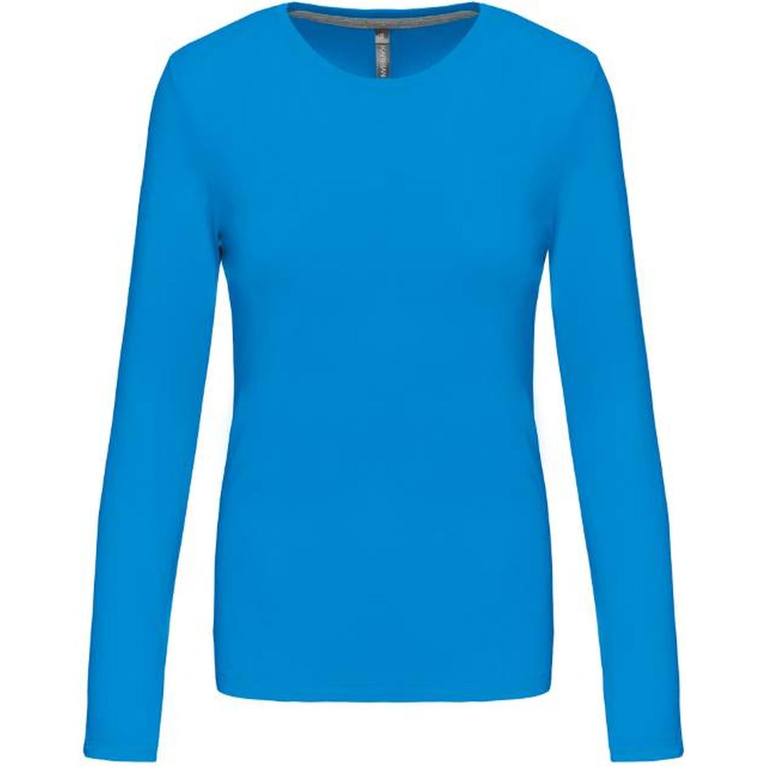 Дамска блуза дълъг ръкав - цвят тропическо син – Медицински облекла Кали