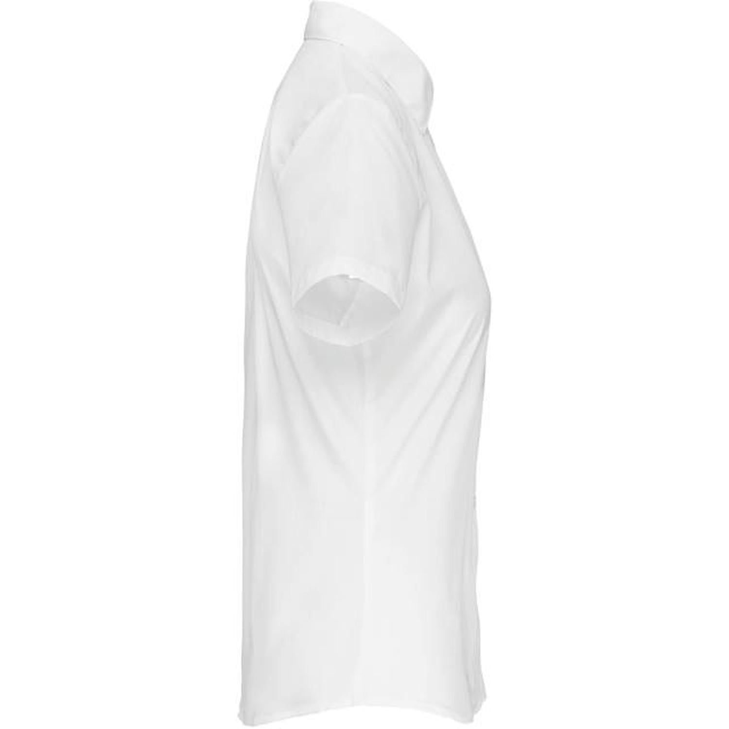 Дамска блуза от поплин с къс ръкав - цвят бял – Медицински облекла Кали