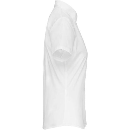 Дамска блуза от поплин с къс ръкав - цвят бял – Медицински облекла Кали