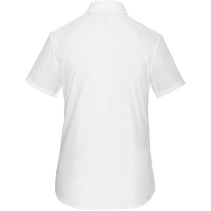 Дамска блуза от поплин с къс ръкав - цвят бял – Медицински облекла Кали