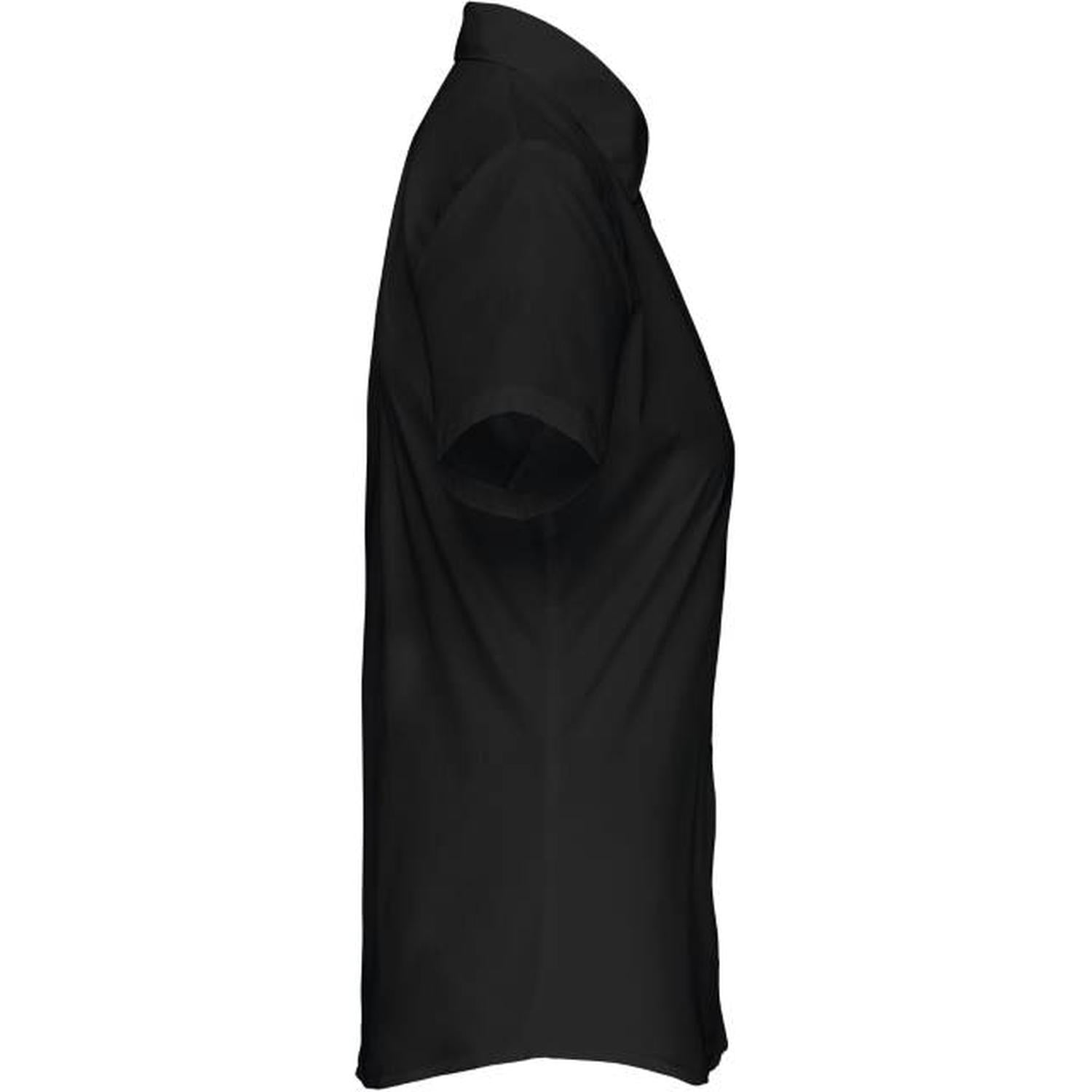 Дамска блуза от поплин с къс ръкав - цвят черен – Медицински облекла Кали