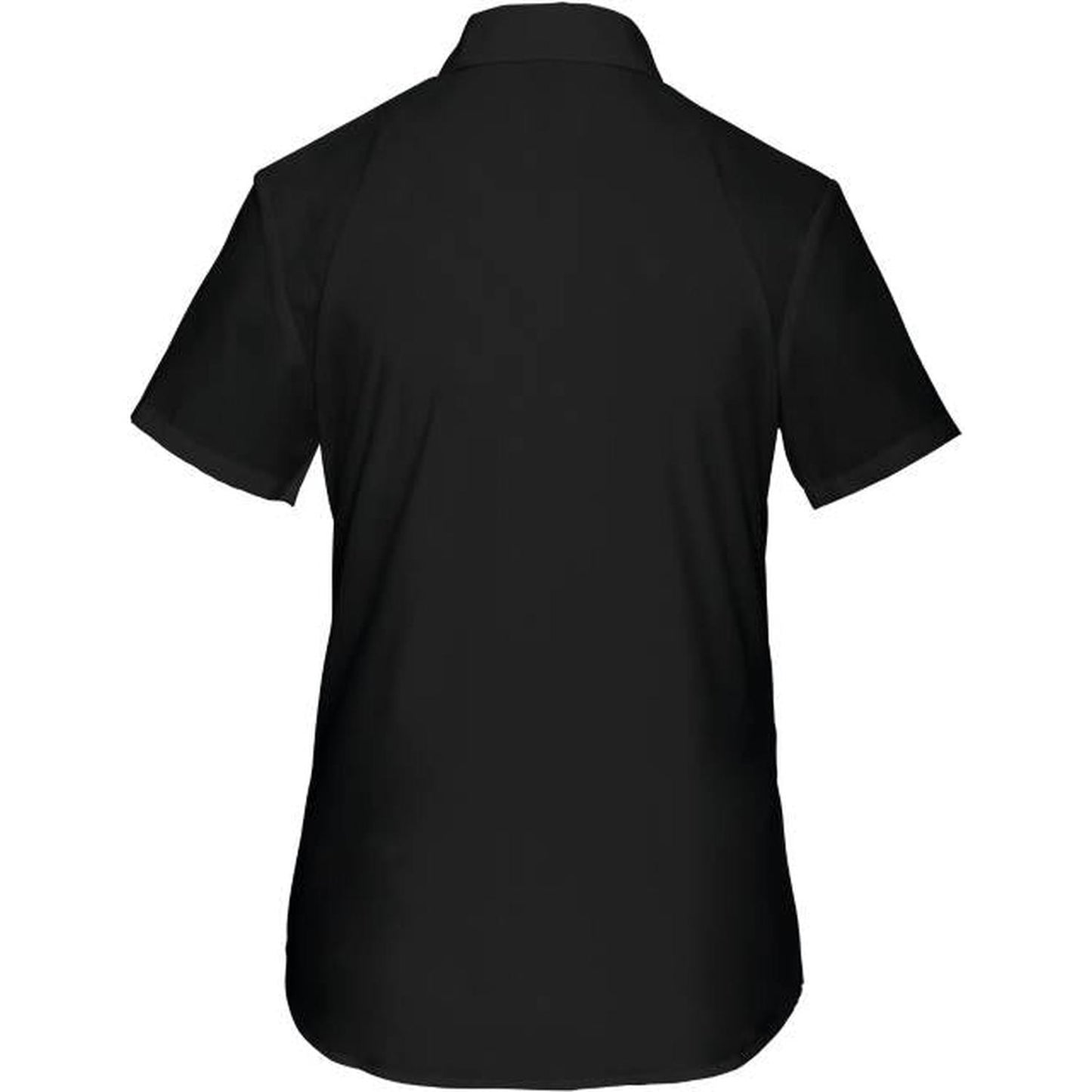 Дамска блуза от поплин с къс ръкав - цвят черен – Медицински облекла Кали