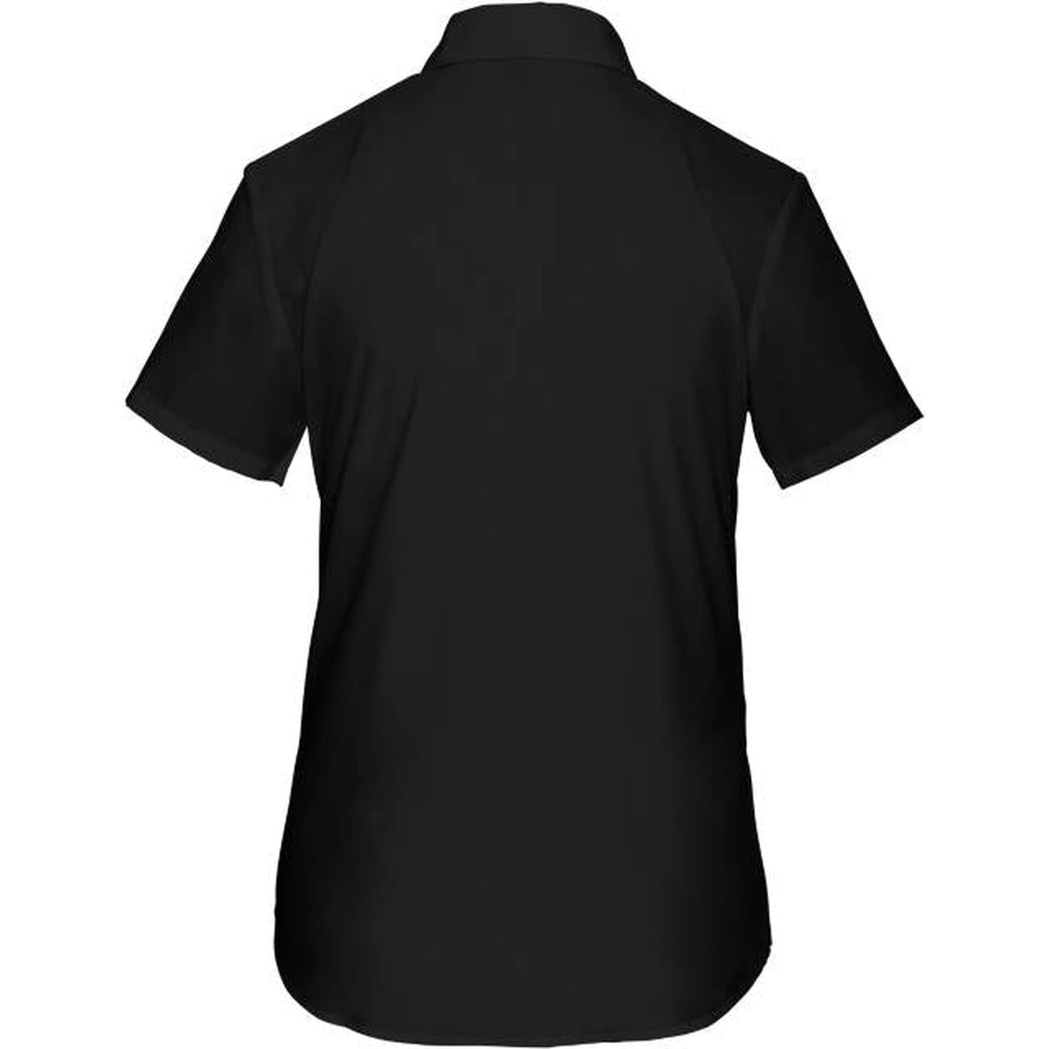 Дамска блуза от поплин с къс ръкав - цвят черен – Медицински облекла Кали