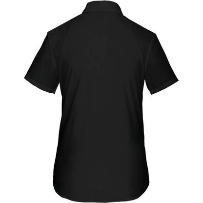 Дамска блуза от поплин с къс ръкав - цвят черен – Медицински облекла Кали