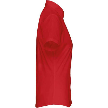 Дамска блуза от поплин с къс ръкав - цвят червен – Медицински облекла Кали