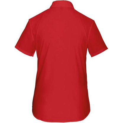 Дамска блуза от поплин с къс ръкав - цвят червен – Медицински облекла Кали