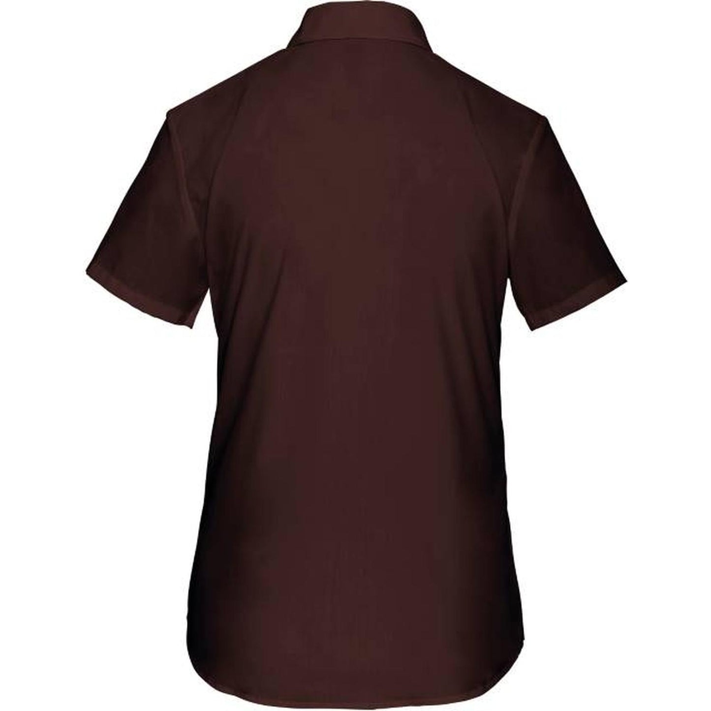 Дамска блуза от поплин с къс ръкав - цвят кафяв – Медицински облекла Кали