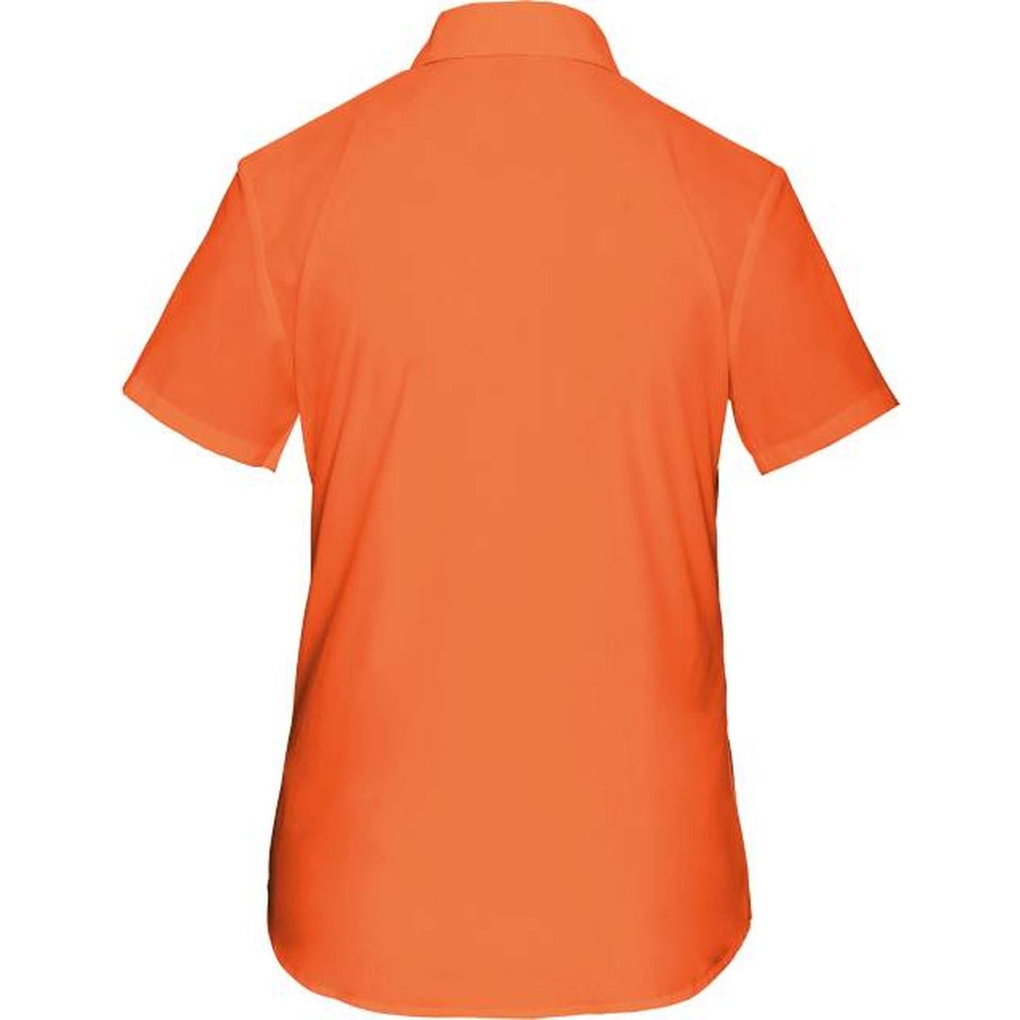 Дамска блуза от поплин с къс ръкав - цвят оранжев – Медицински облекла Кали