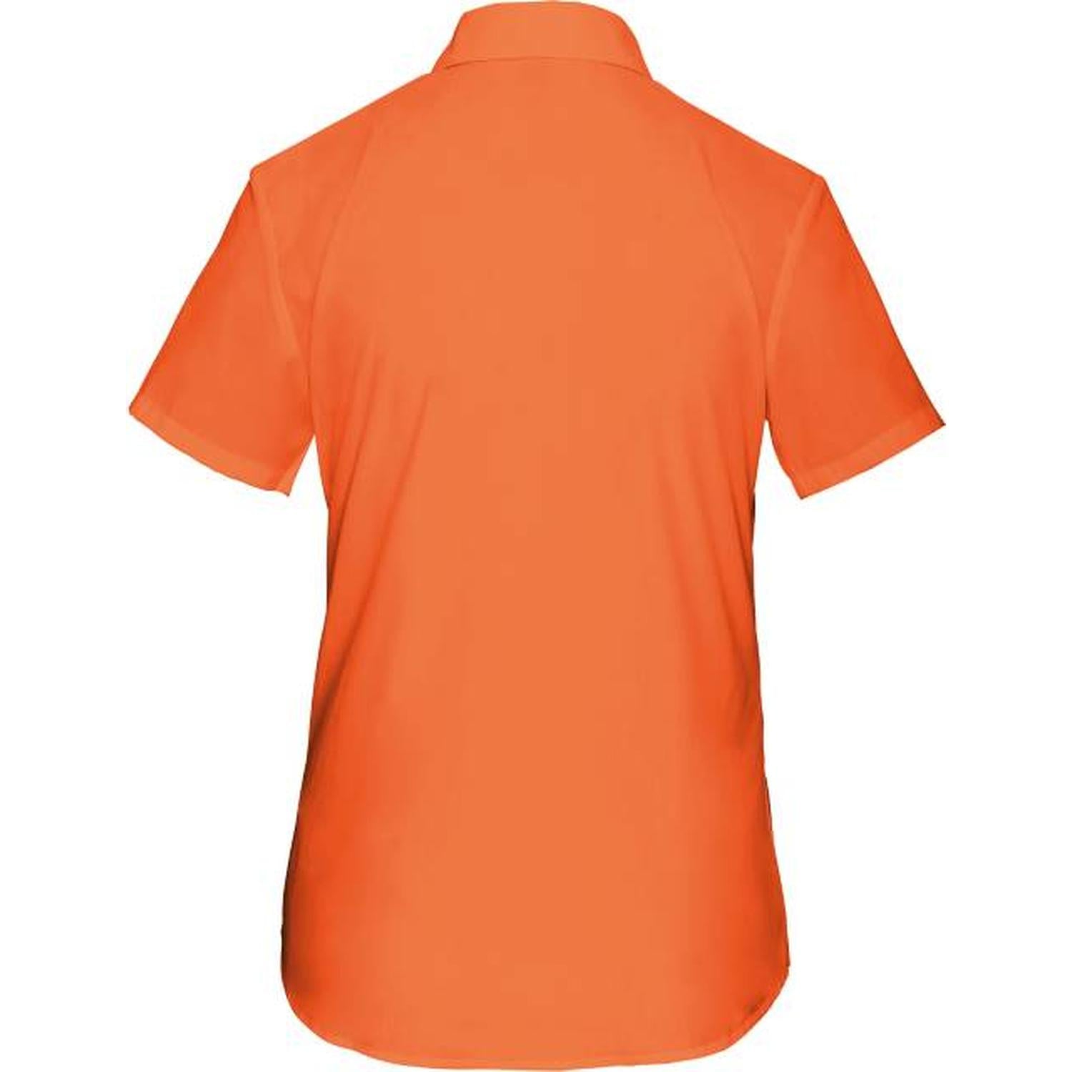 Дамска блуза от поплин с къс ръкав - цвят оранжев – Медицински облекла Кали