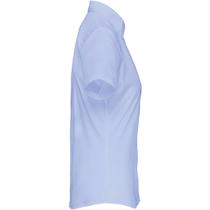 Дамска блуза от поплин с къс ръкав - цвят светло син – Медицински облекла Кали