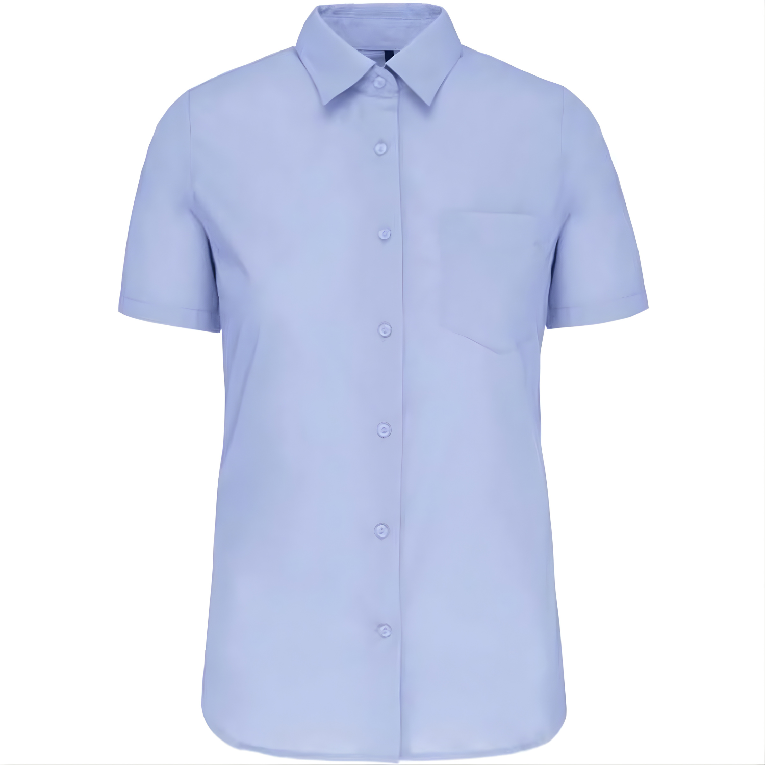 Дамска блуза от поплин с къс ръкав - цвят светло син – Медицински облекла Кали