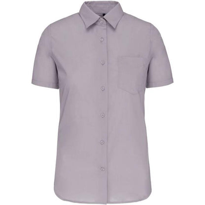 Дамска блуза от поплин с къс ръкав - цвят светлосив – Медицински облекла Кали