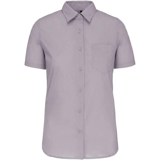 Дамска блуза от поплин с къс ръкав - цвят светлосив – Медицински облекла Кали