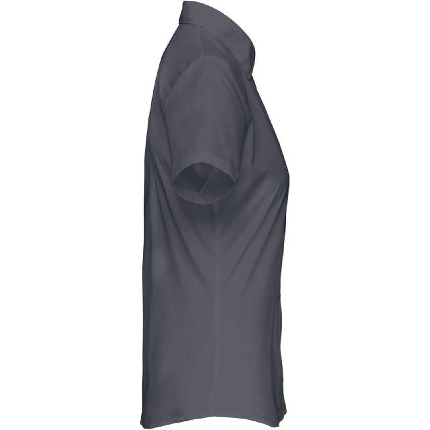 Дамска блуза от поплин с къс ръкав - цвят тъмносив – Медицински облекла Кали