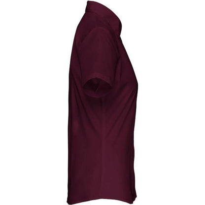 Дамска блуза от поплин с къс ръкав - цвят винен – Медицински облекла Кали