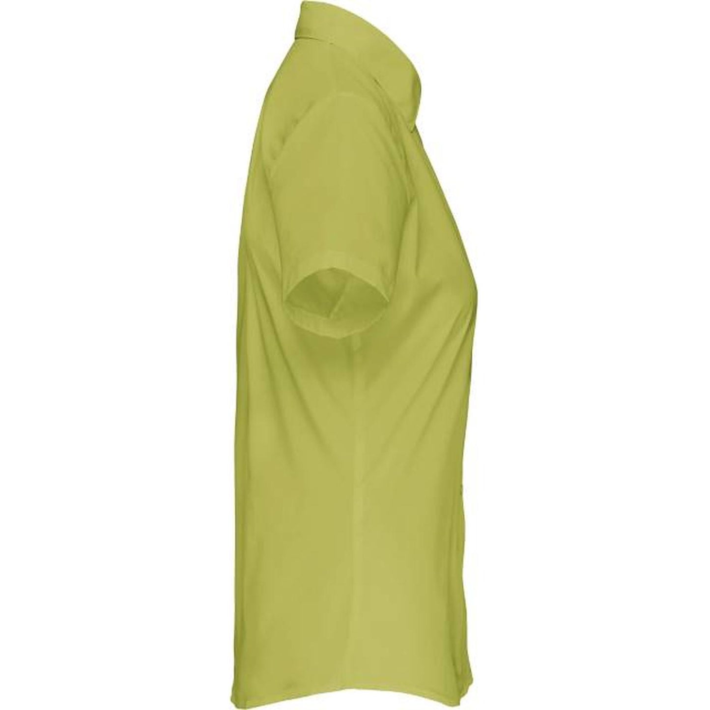 Дамска блуза от поплин с къс ръкав - цвят жълто-зелен – Медицински облекла Кали